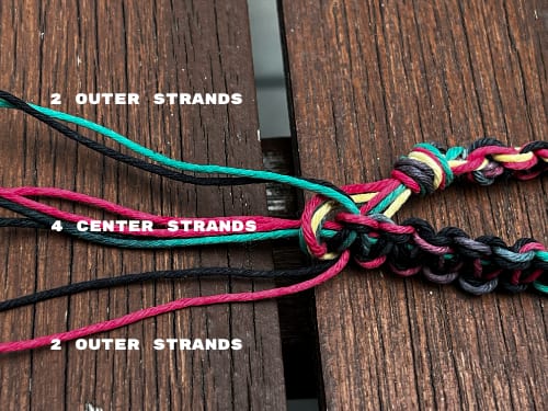 A wish bracelet untied and laid flat